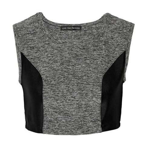 Cropped stretch-jersey top